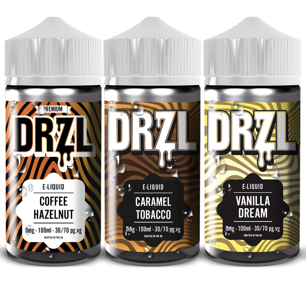 Coffee Hazelnut, Vanilla Dream, Caramel Tobacco MULTIPACK 100ml E-Liquid by DRZL