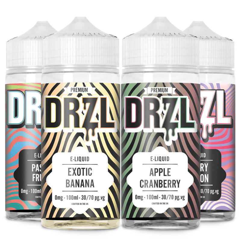 Pastel Fruits, Exotic Banana, Apple Cranberry, Berry Lemon MULTIPACK 100ml E-Liquid by DRZL