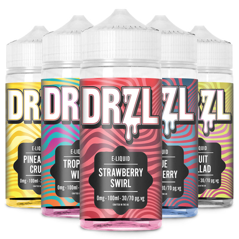 Pineapple Crush, Tropical Wizz, Strawberry Swirl, Blue Raspberry, Fruit Ballad MULTIPACK 100ml E-Liquid by DRZL