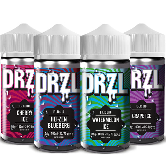 Cherry Ice, Watermelon Ice, Grape Ice, Hei-zen Blueberg MULTIPACK 100ml E-Liquid by DRZL