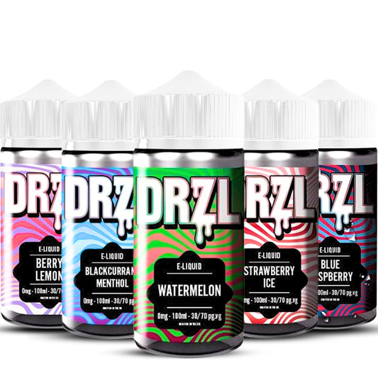 Berry Lemon, Blackcurrant Menthol, Watermelon, Strawberry Ice, Blue Raspberry MULTIPACK 100ml E-Liquid by DRZL