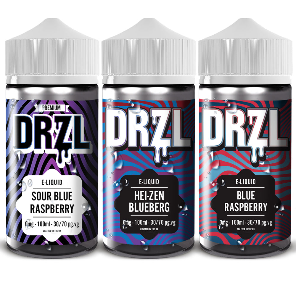 Blue Raspberry, Sour Blue Raspberry, Hei-zen Blueberg MULTIPACK 100ml E-Liquid by DRZL