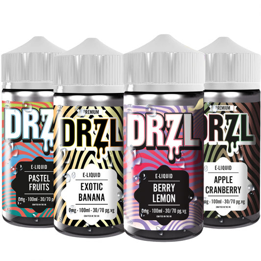 Pastel Fruits, Exotic Banana, Apple Cranberry, Berry Lemon MULTIPACK 100ml E-Liquid by DRZL